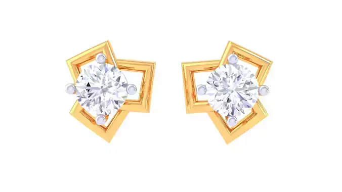 Solitaire Super Light Weight Stud Earring