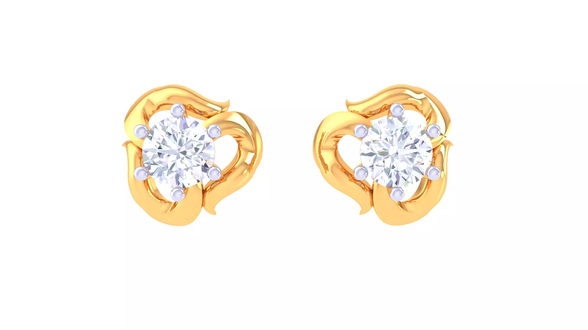Solitaire Super Light Weight Stud Earring 3D print model_0