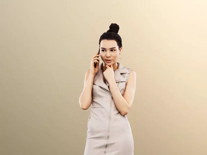 Aylin 11896 - Standing Woman Phone Call Low-poly 3D model