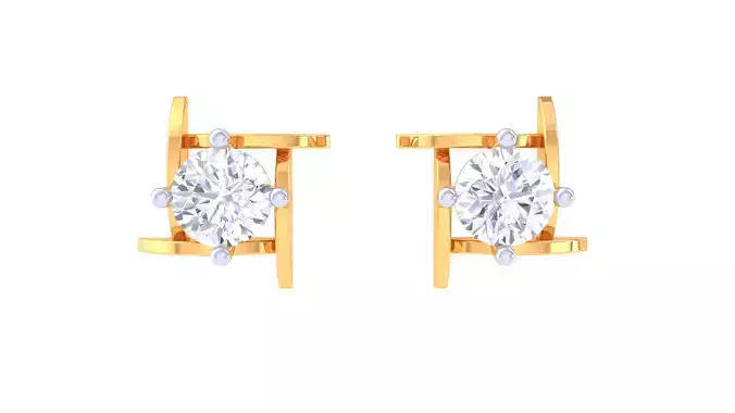 Solitaire Super Light Weight Stud Earring