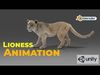 Fur Lioness V01 Rigged and Animation in Blender Low-poly 3D model_1