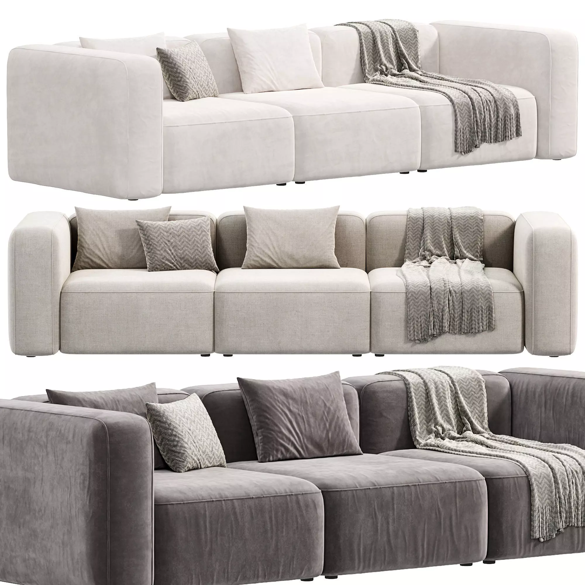 BASECAMP CHAISELOUNGE left Modular Sofa by makenordic 4 3D model_0