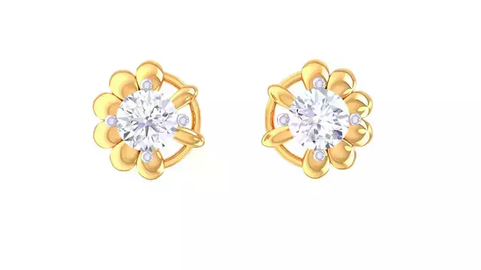 Solitaire Super Light Weight Stud Earring