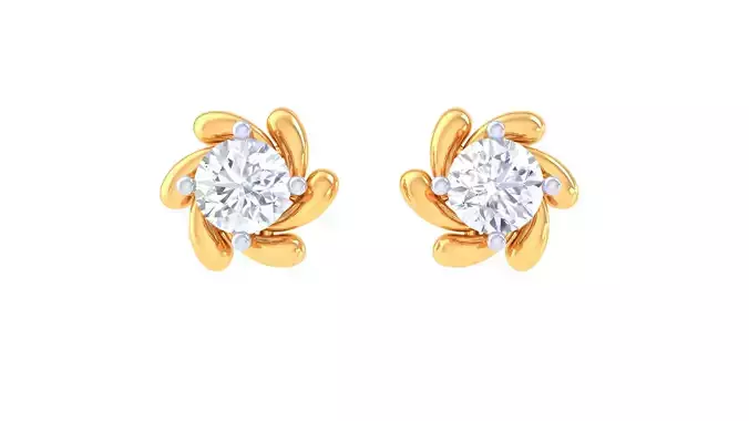 Solitaire Super Light Weight Stud Earring
