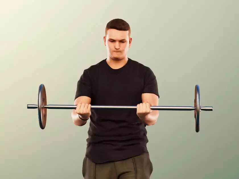 Jeremy 11571 - Man Training With Weights Low-poly 3D model_0
