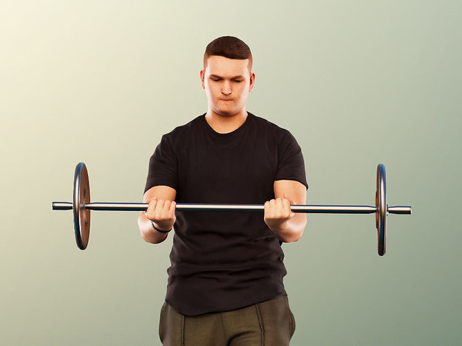Jeremy 11571 - Man Training  With Weights Low-poly 3D model