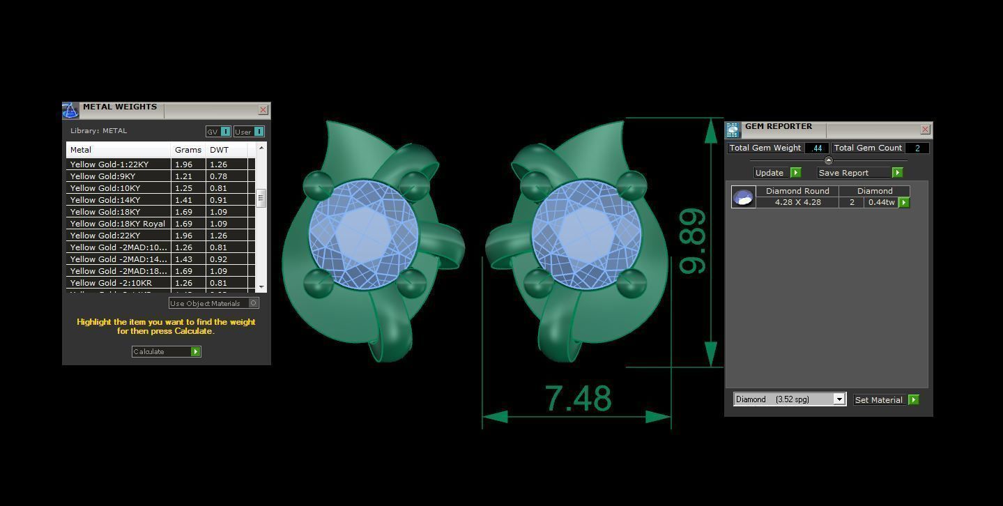 Solitaire Super Light Weight Stud Earring 3D print model_4