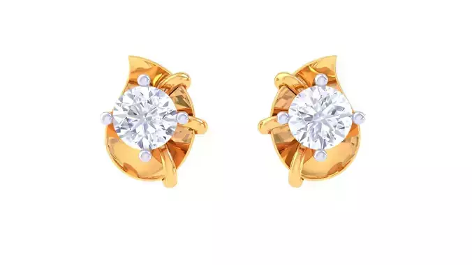 Solitaire Super Light Weight Stud Earring