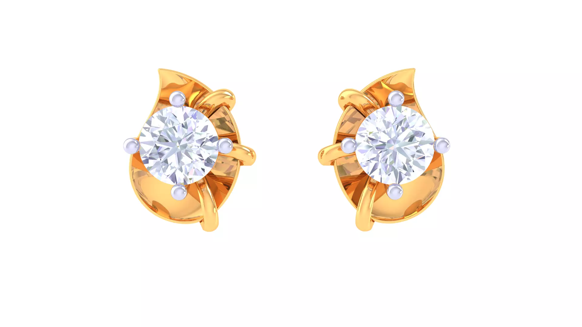 Solitaire Super Light Weight Stud Earring 3D print model_0
