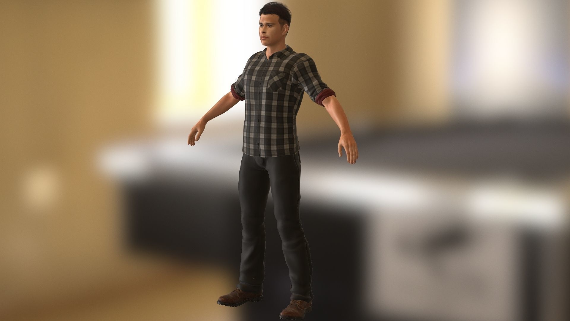 BradPitt Low-poly 3D model_11