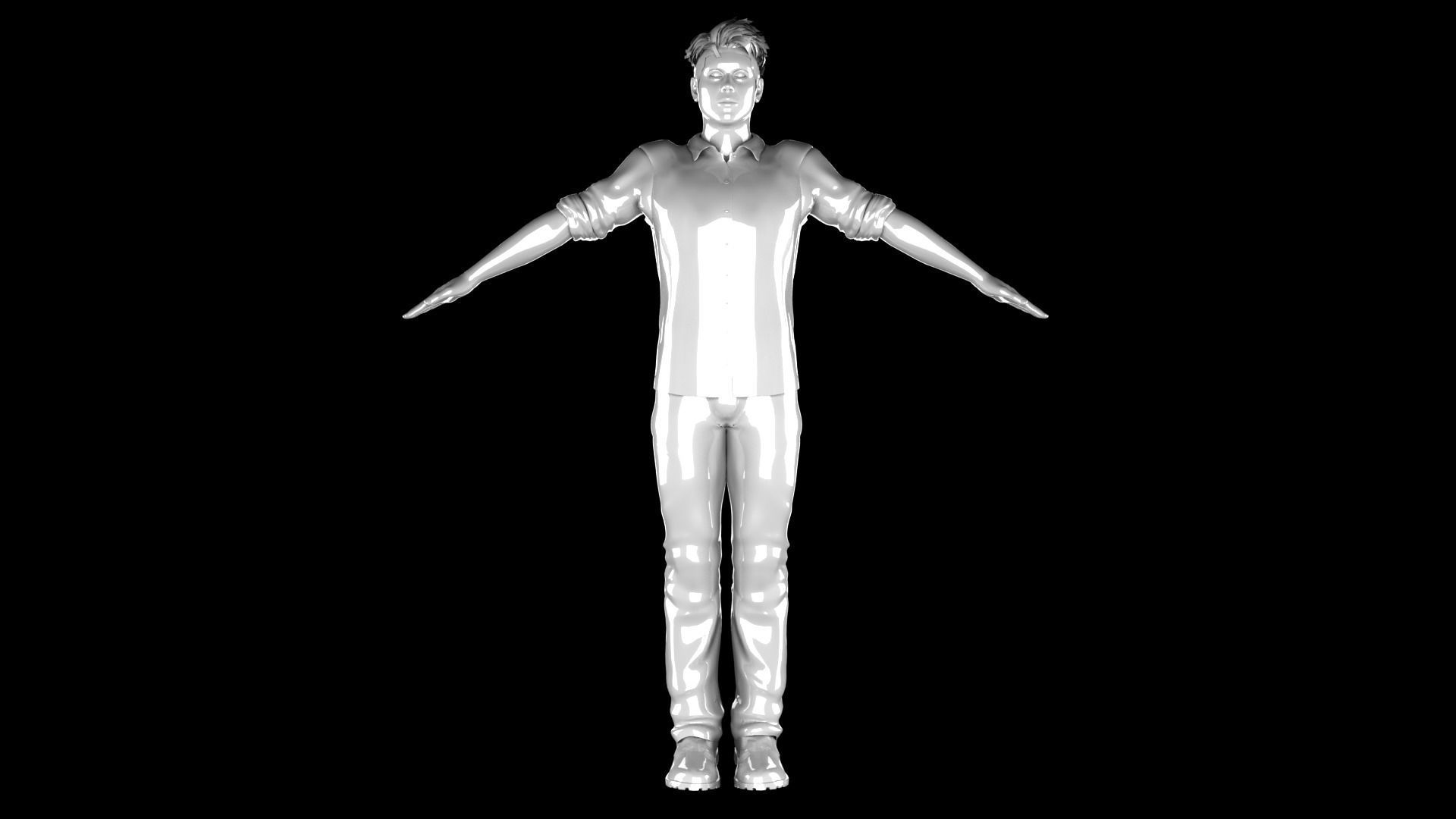 BradPitt Low-poly 3D model_12