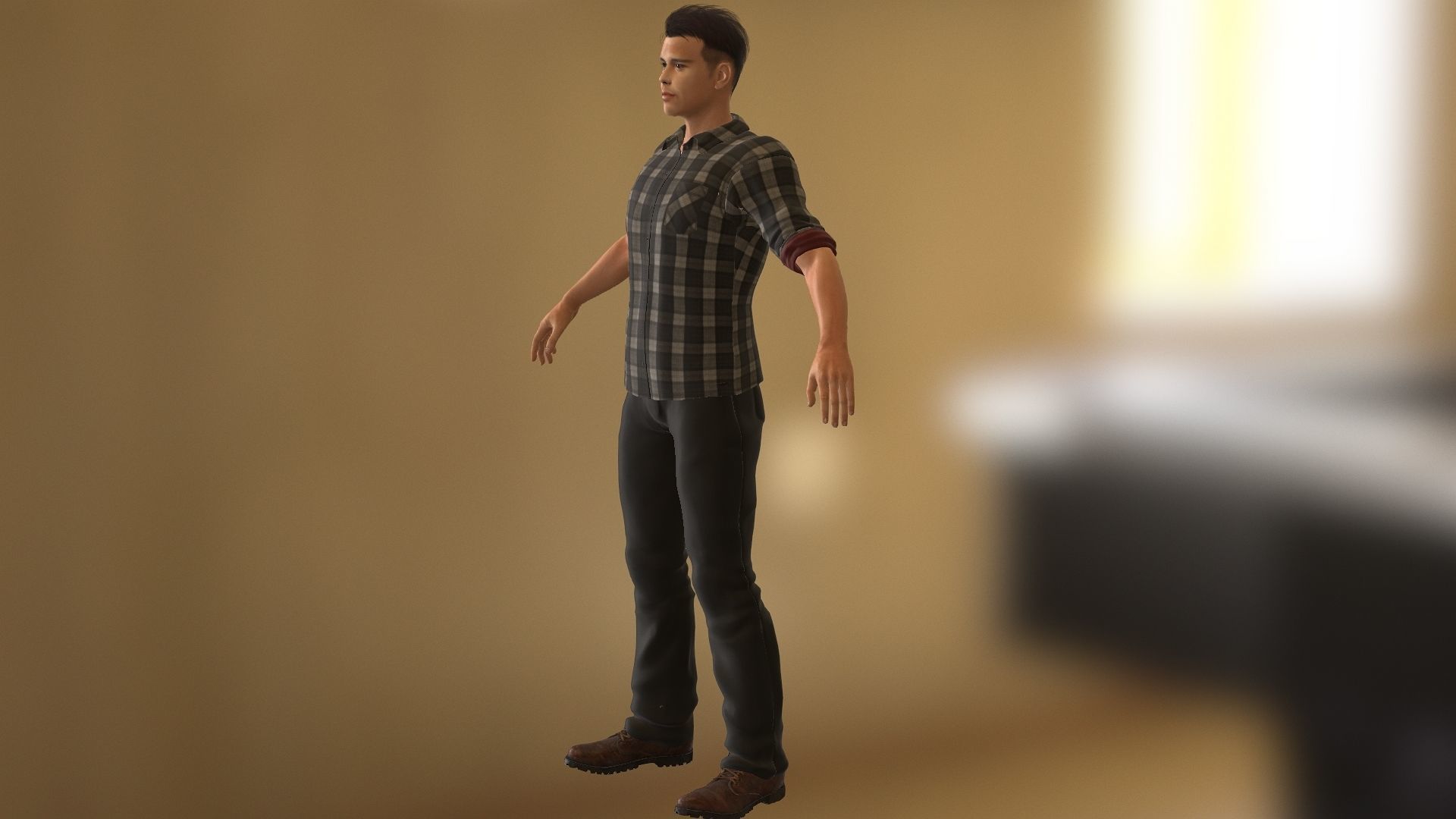 BradPitt Low-poly 3D model_10