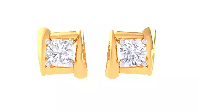 Solitaire Super Light Weight Stud Earring