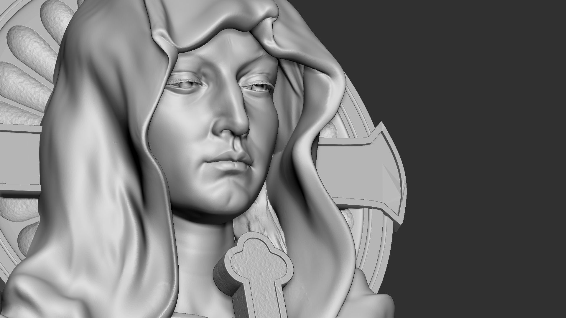Mother Maria bas-relief 02 3D print model_19