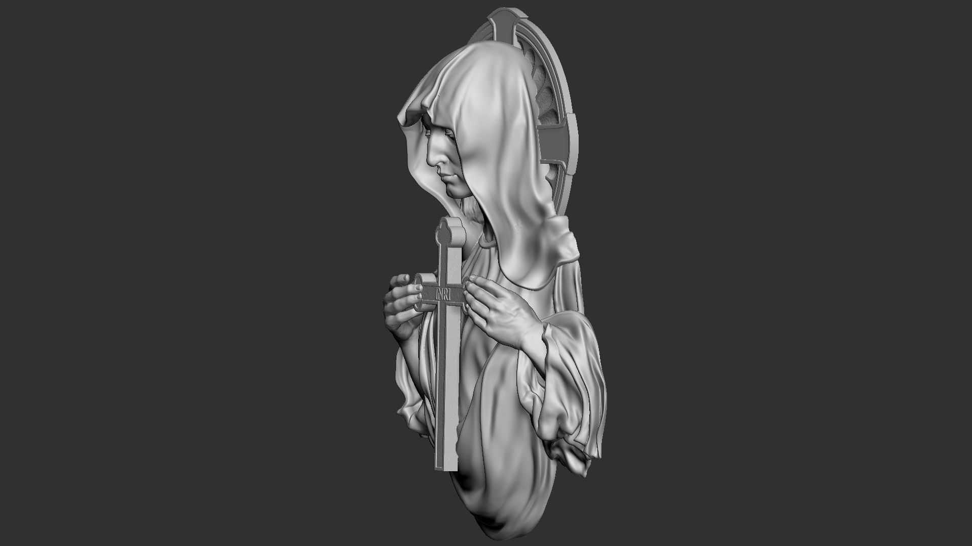 Mother Maria bas-relief 02 3D print model_24