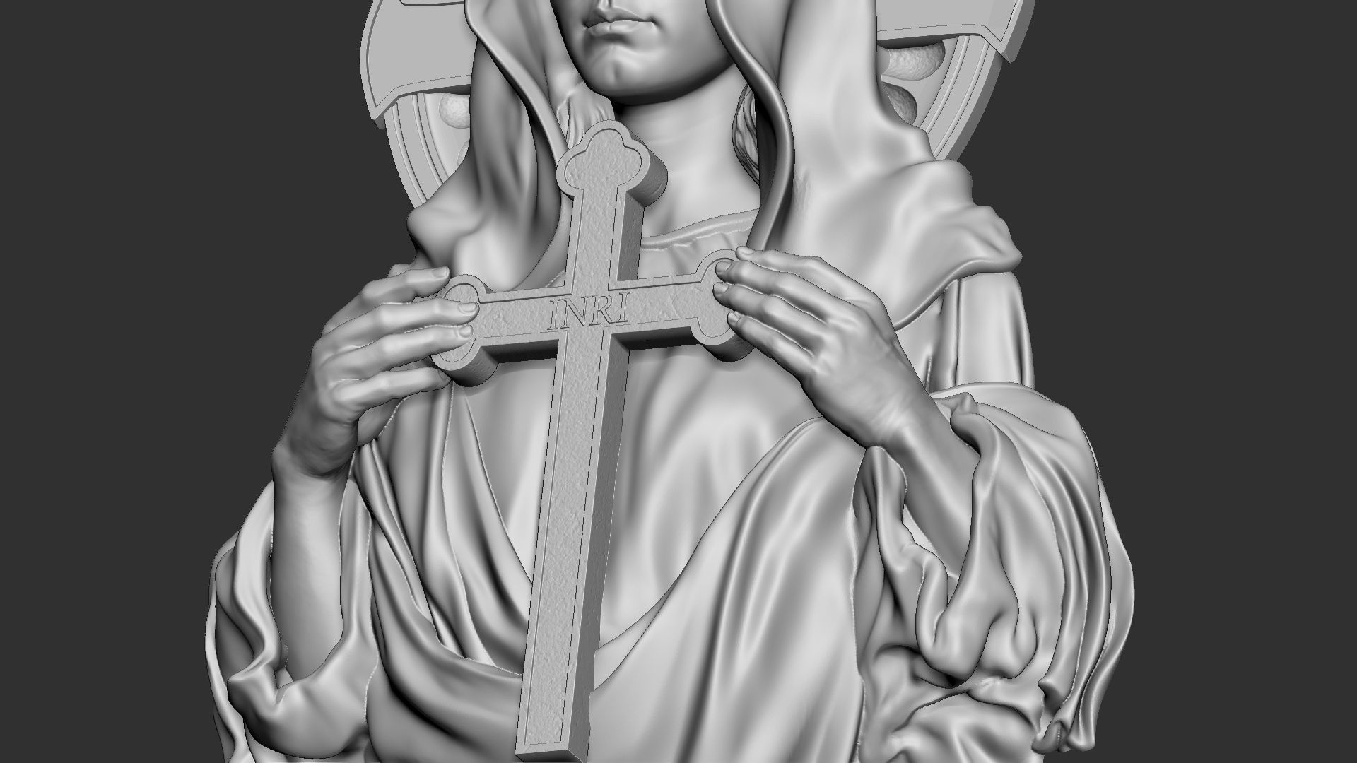 Mother Maria bas-relief 02 3D print model_16