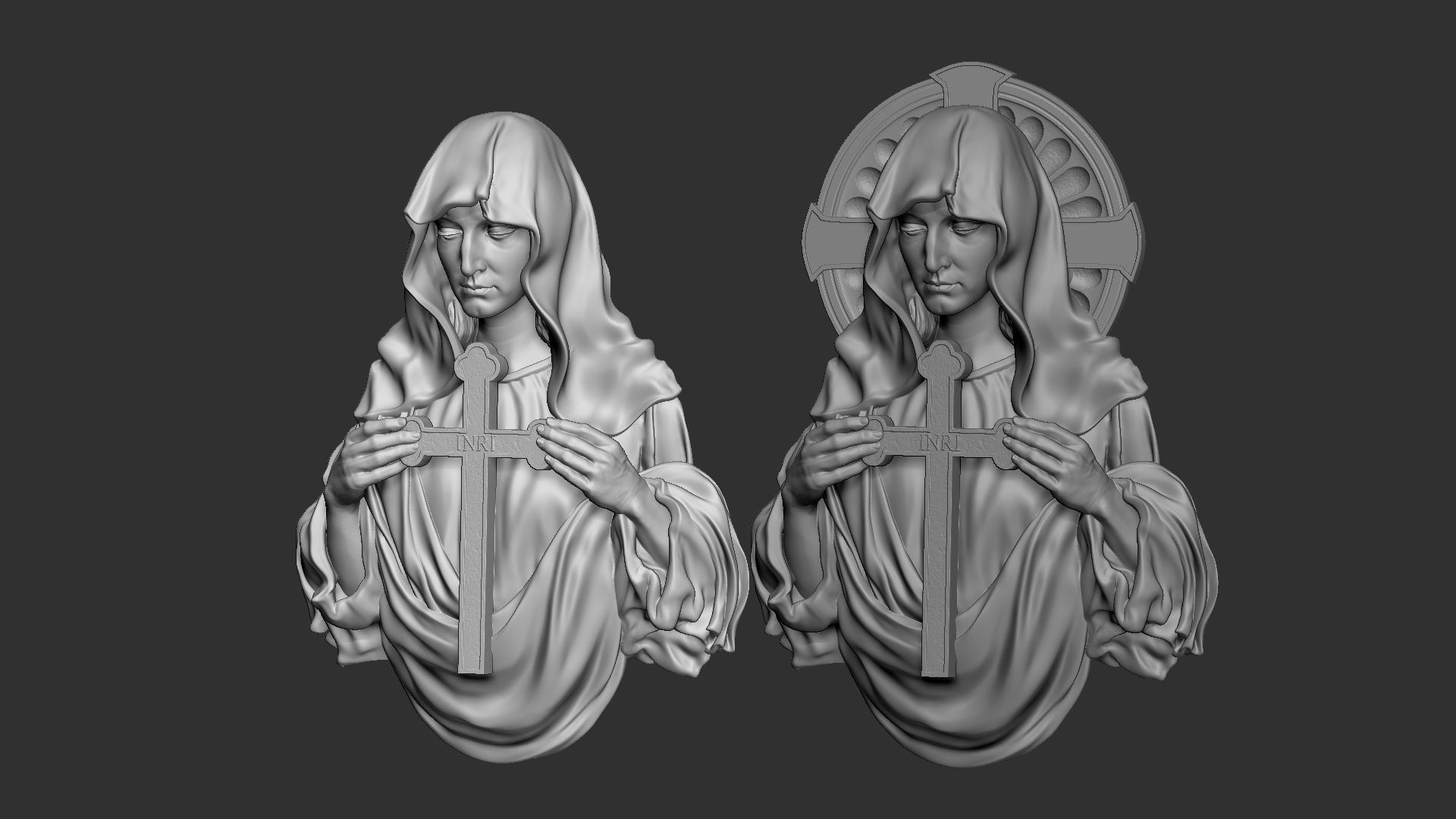 Mother Maria bas-relief 02 3D print model_21
