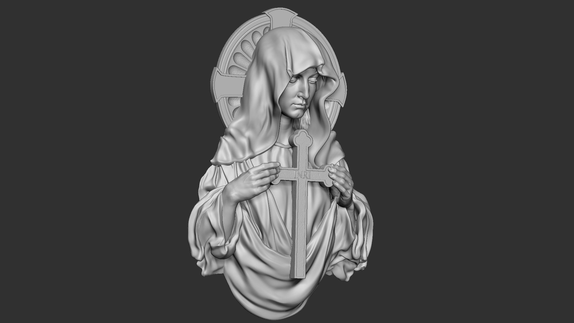 Mother Maria bas-relief 02 3D print model_14