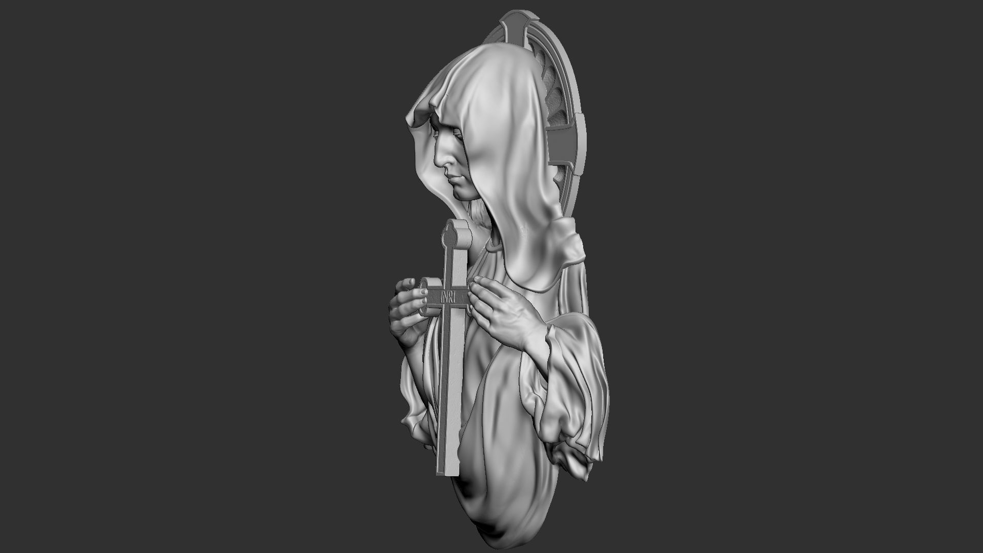 Mother Maria bas-relief 02 3D print model_23
