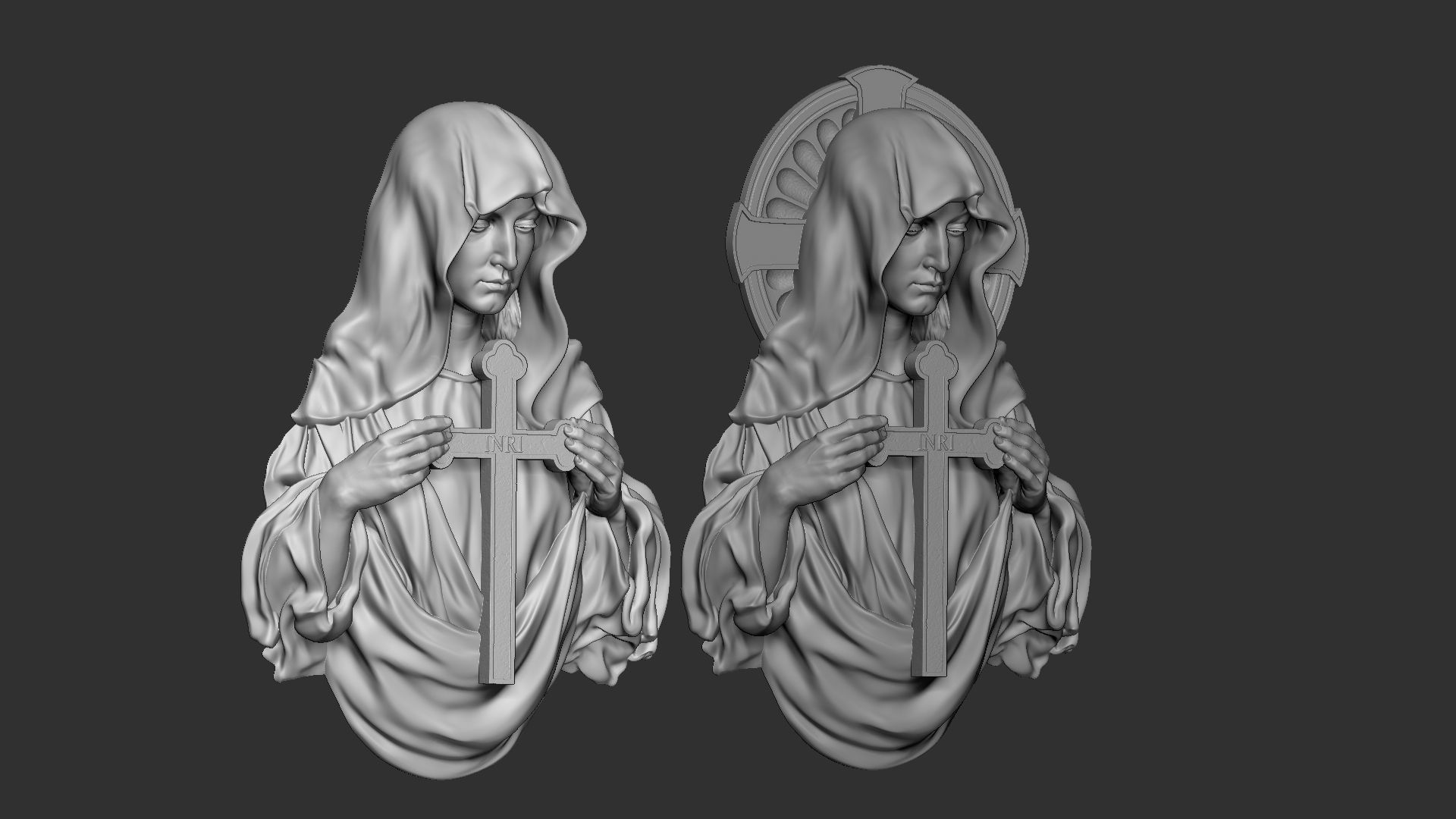 Mother Maria bas-relief 02 3D print model_17