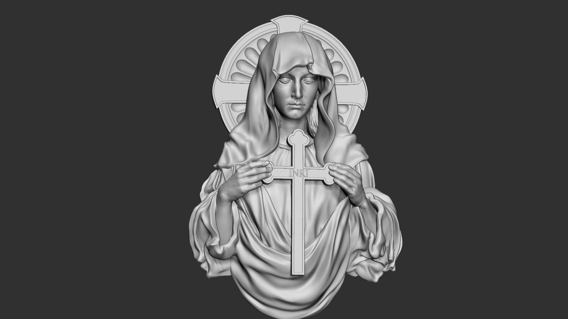 Mother Maria bas-relief 02 3D print model_6