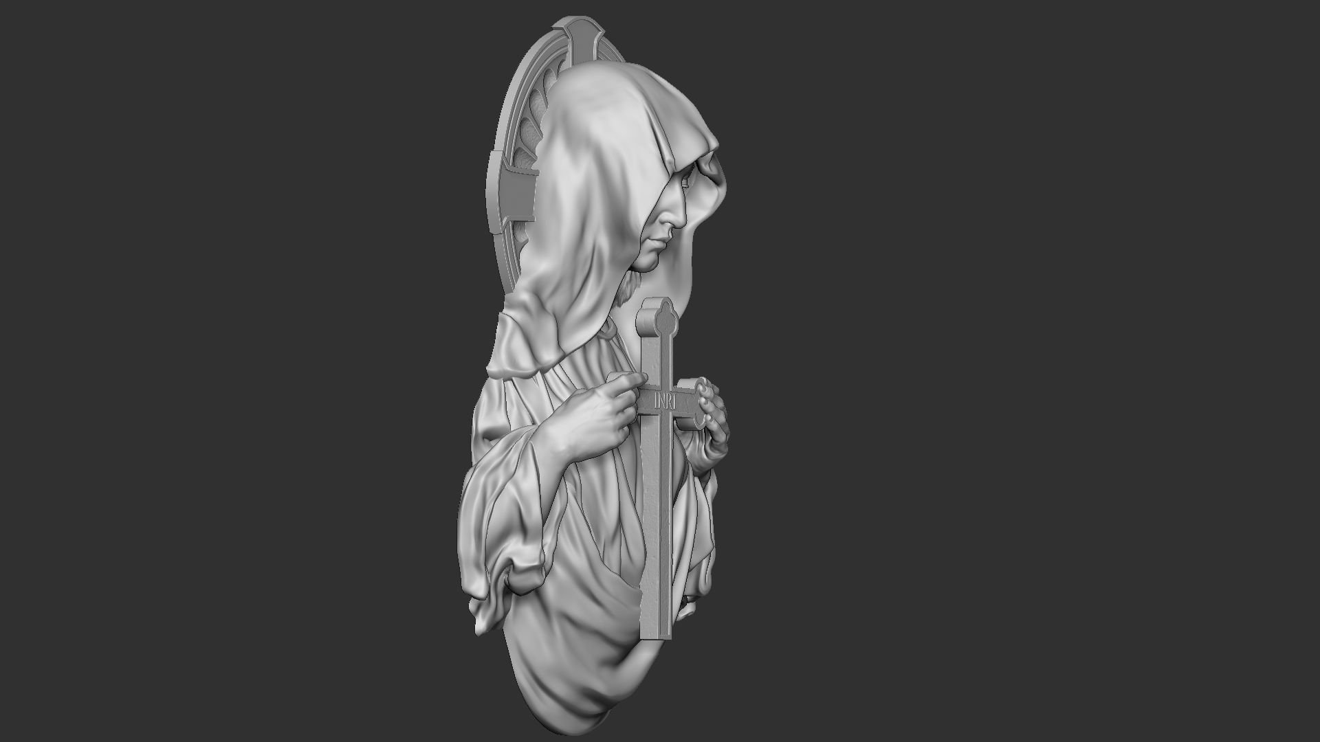 Mother Maria bas-relief 02 3D print model_13