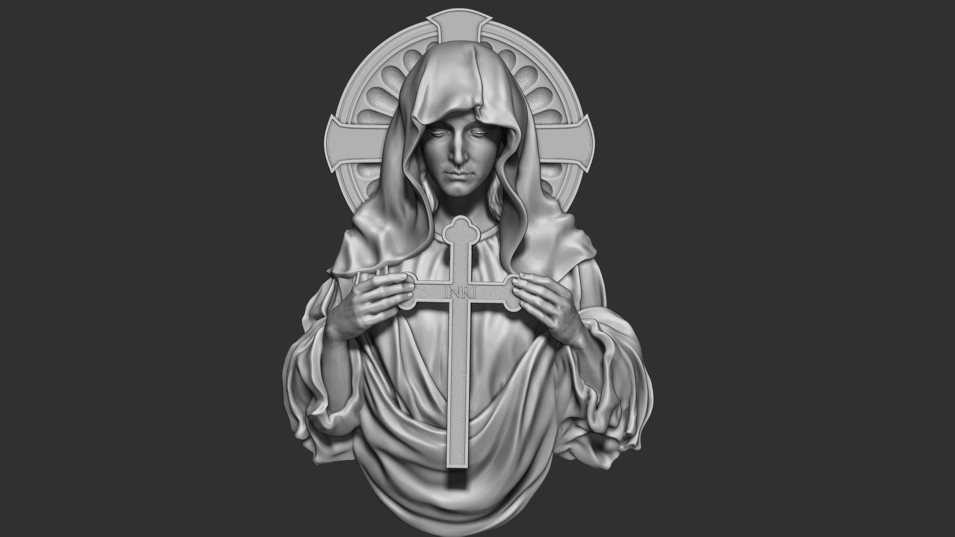 Mother Maria bas-relief 02 3D print model_20