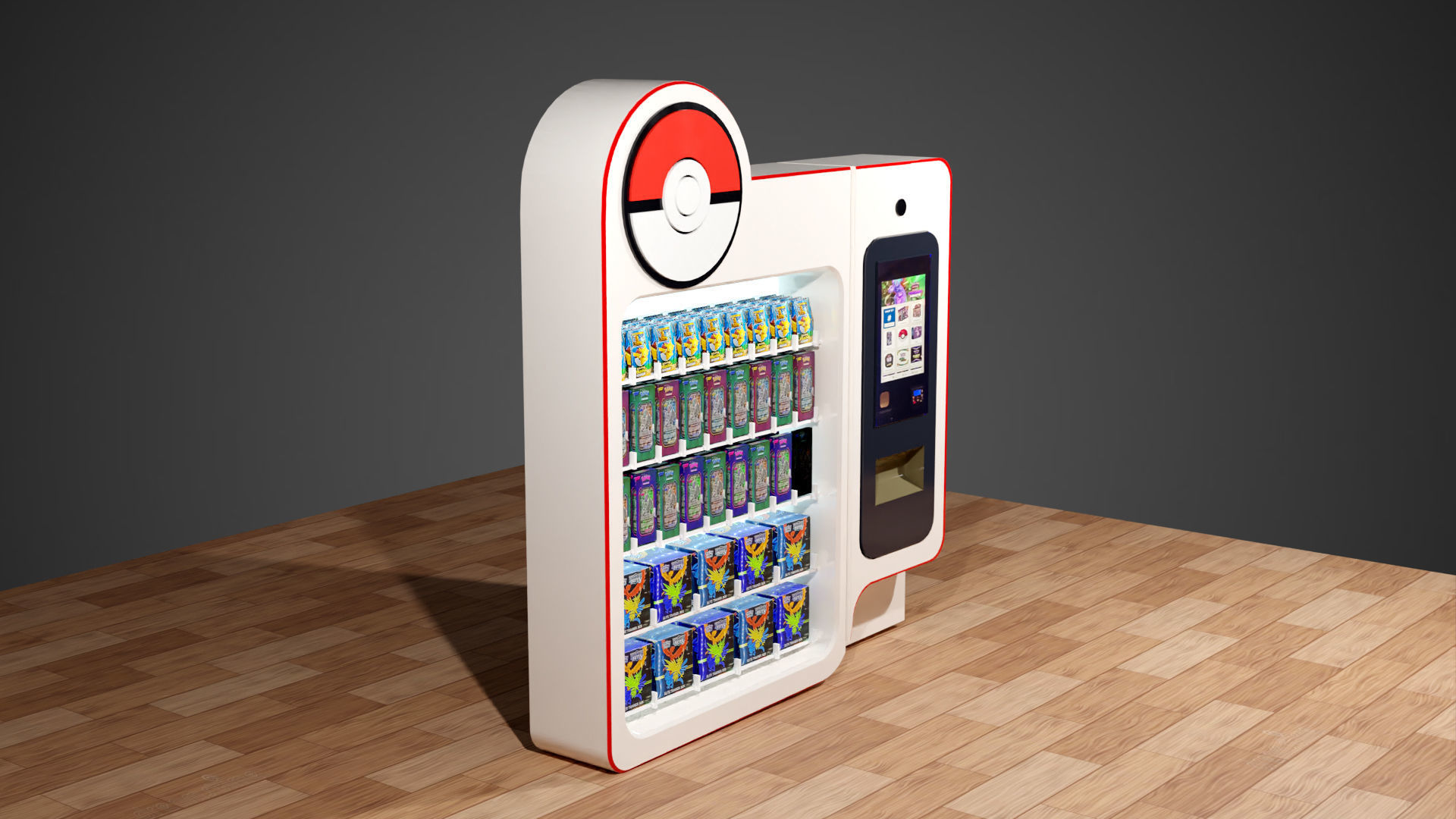 Pokemon Vending Machine Low-poly 3D model_7