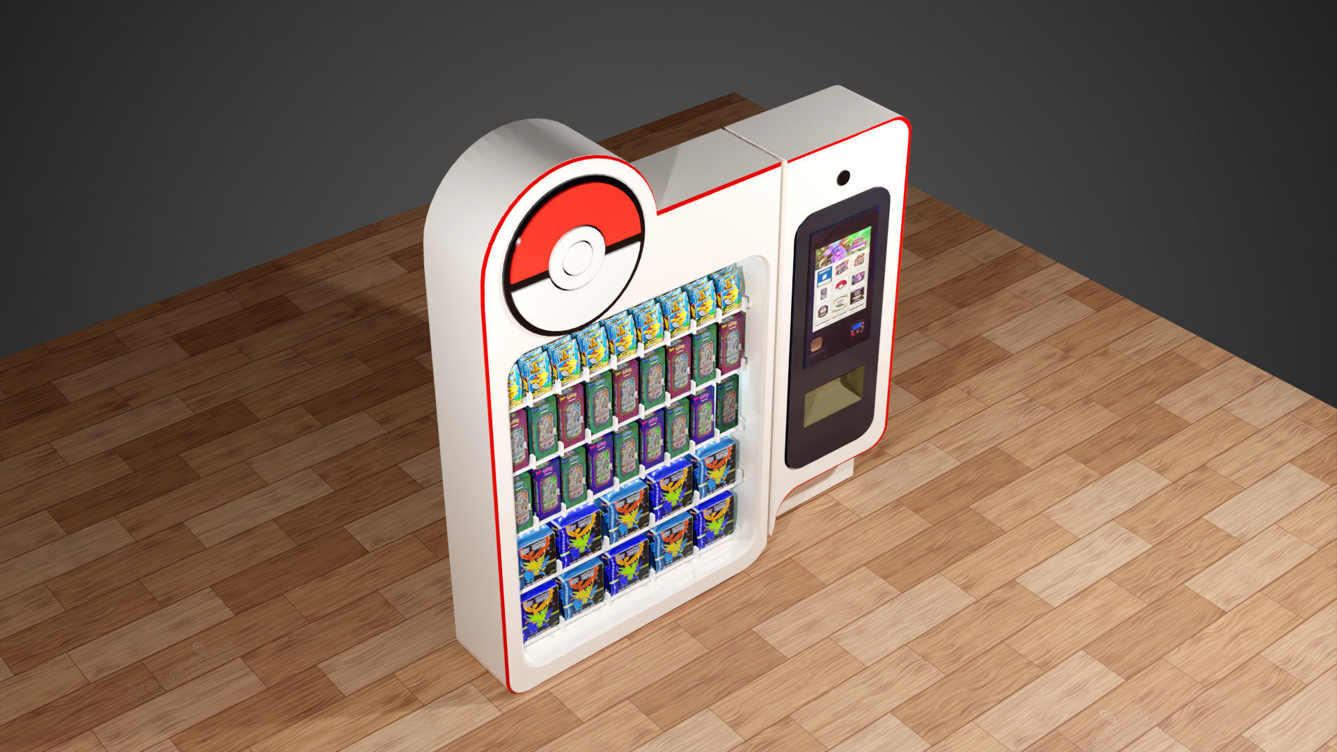 Pokemon Vending Machine Low-poly 3D model_3