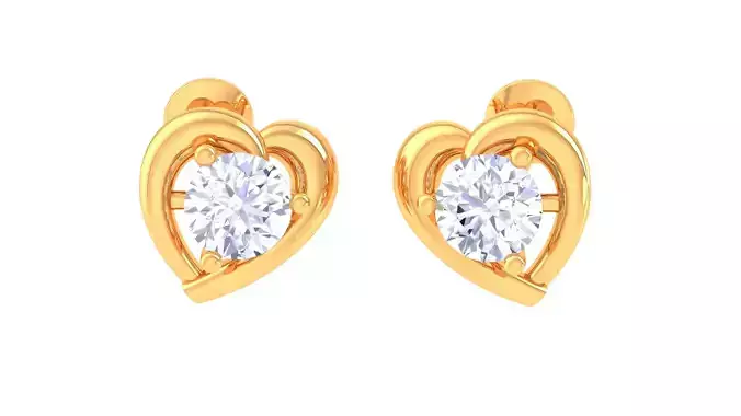 Solitaire Super Light Weight Stud Earring