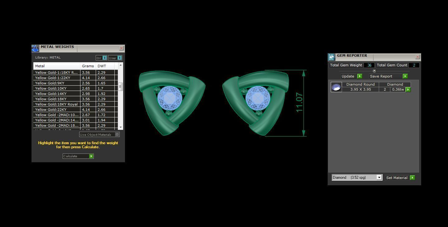 Solitaire Super Light Weight Stud Earring 3D print model_4