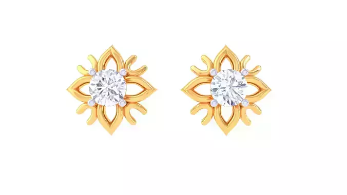Solitaire Super Light Weight Stud Earring