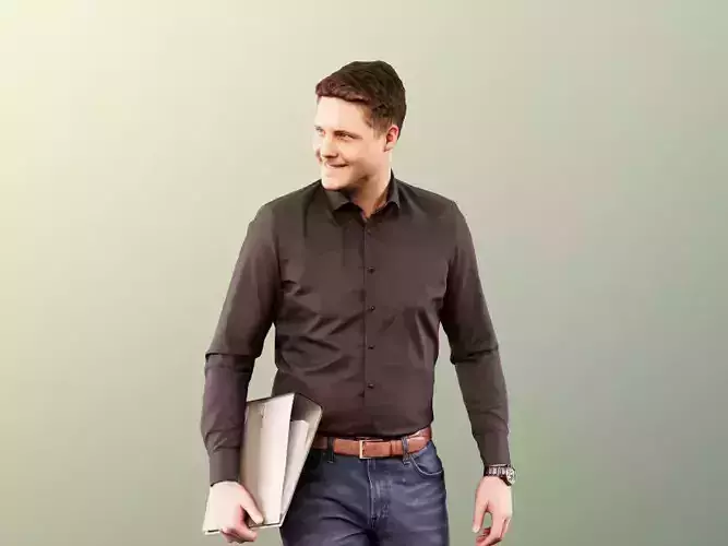 Liam 11137 - Walking Business Man With Folder
