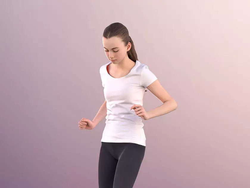 Mady 10167 - Athletic Girl Playing Soccer Low-poly 3D model