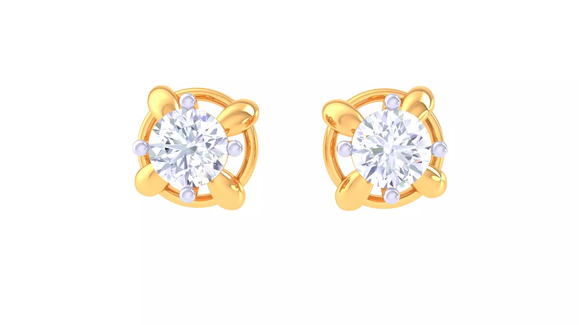 Solitaire Super Light Weight Stud Earring 3D print model_0