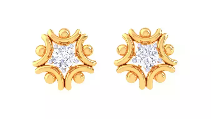 Solitaire Super Light Weight Stud Earring