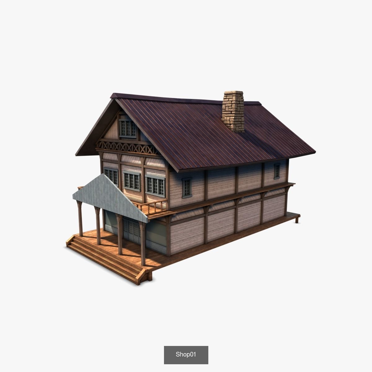 Cottage Set house 3D Model Collection_55