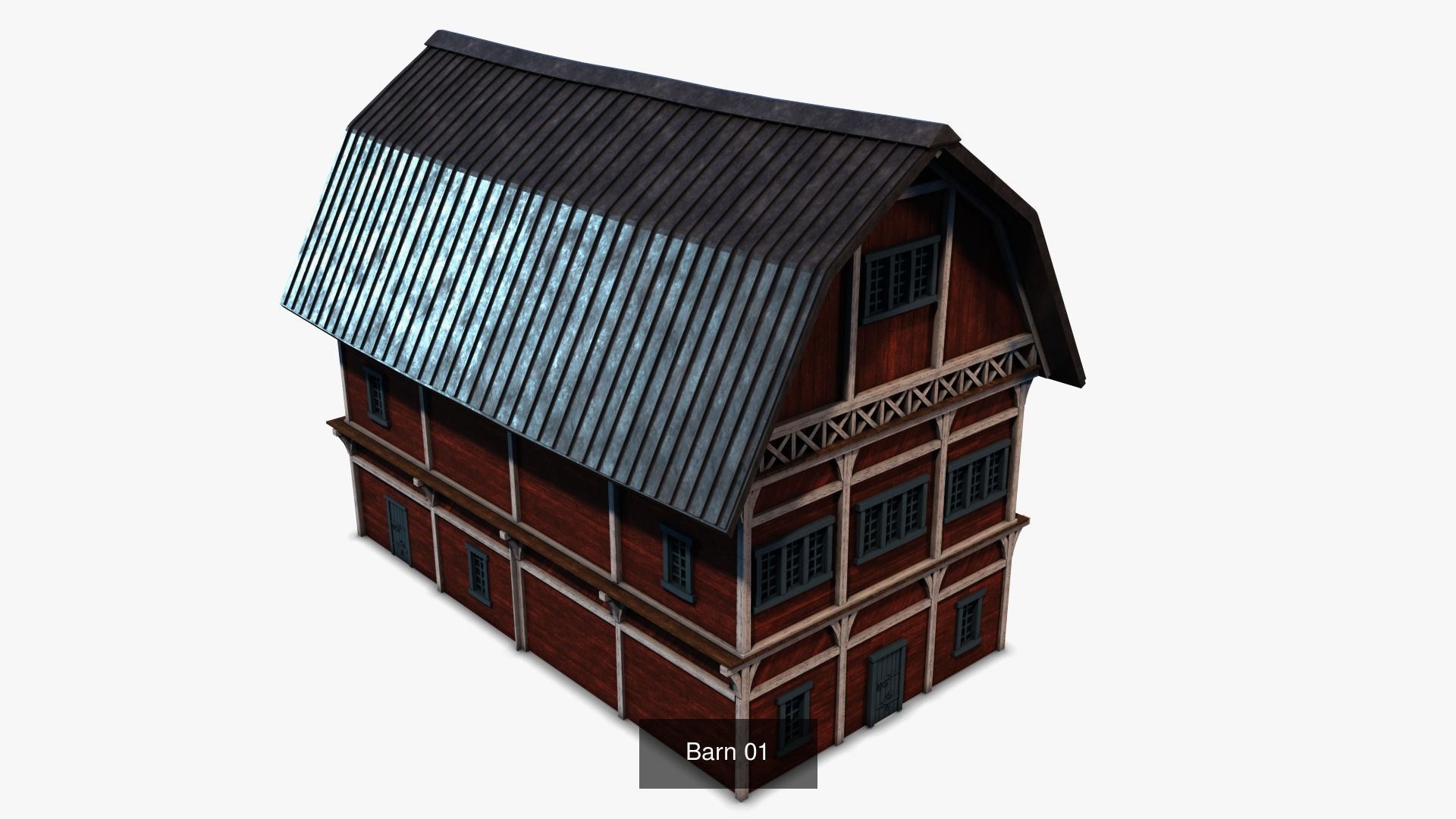 Cottage Set house 3D Model Collection_42
