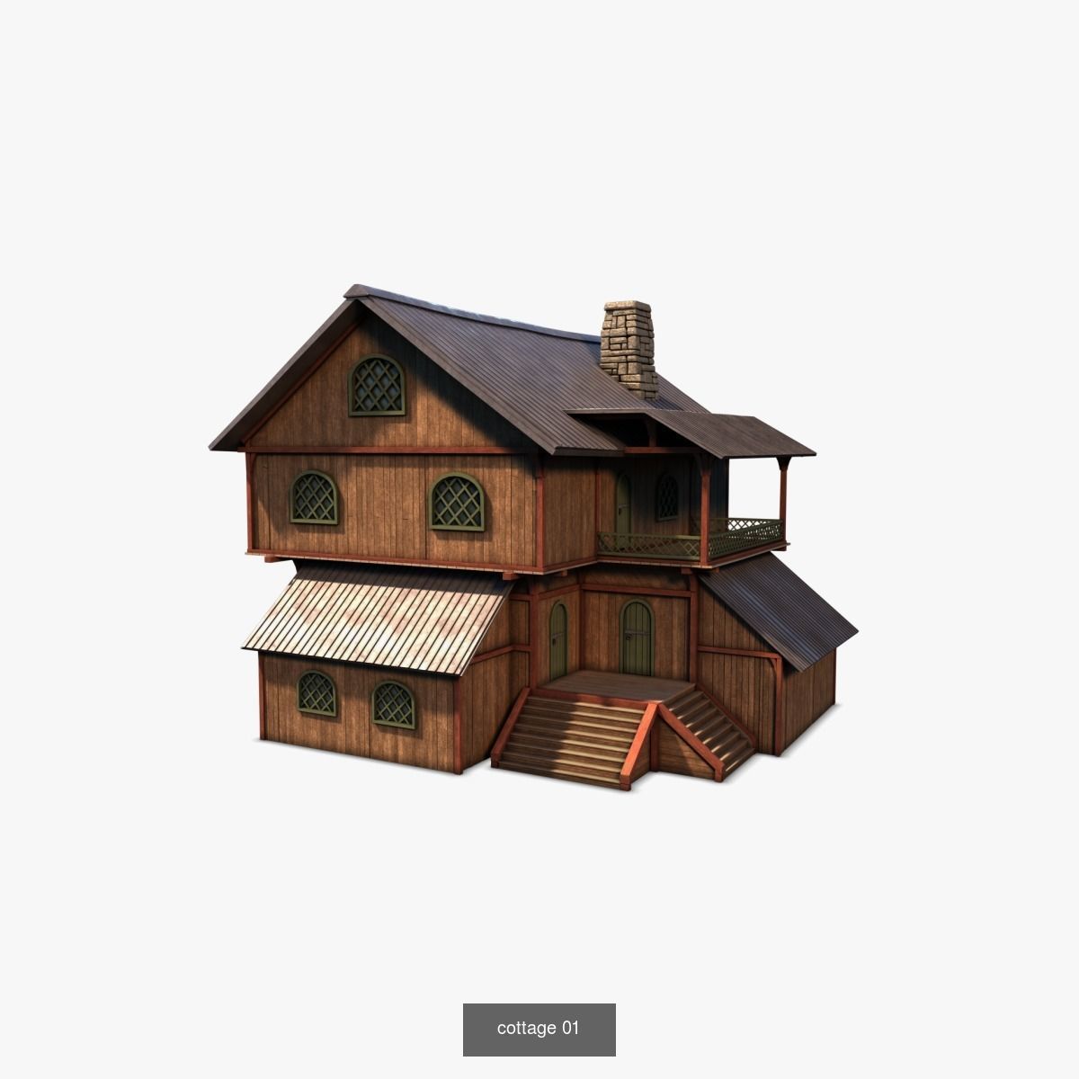 Cottage Set house 3D Model Collection_43