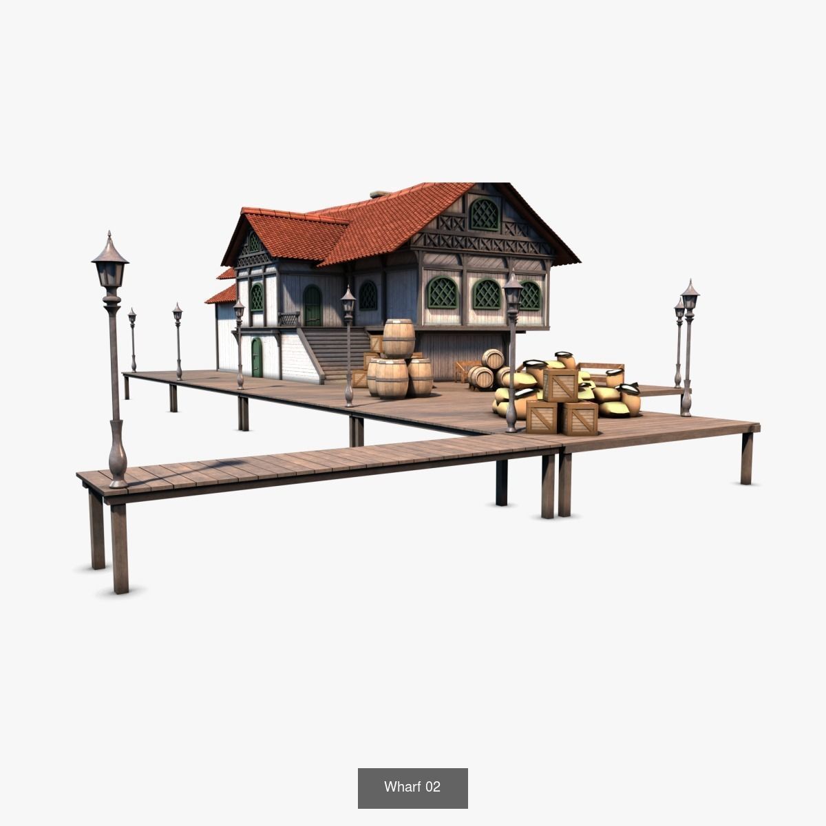 Cottage Set house 3D Model Collection_69