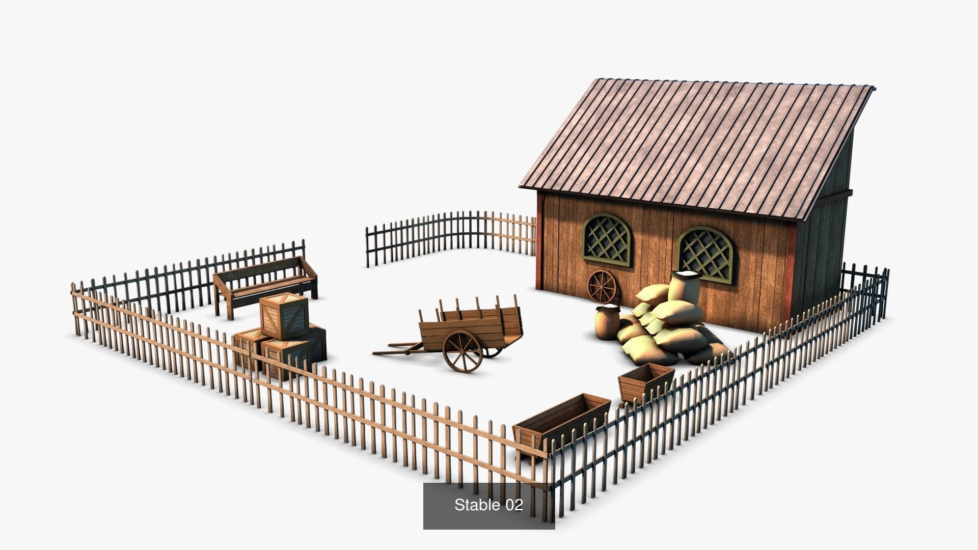 Cottage Set house 3D Model Collection_63