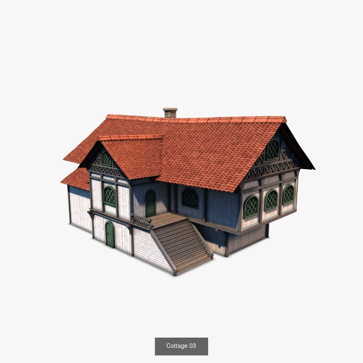Cottage Set house 3D Model Collection_48
