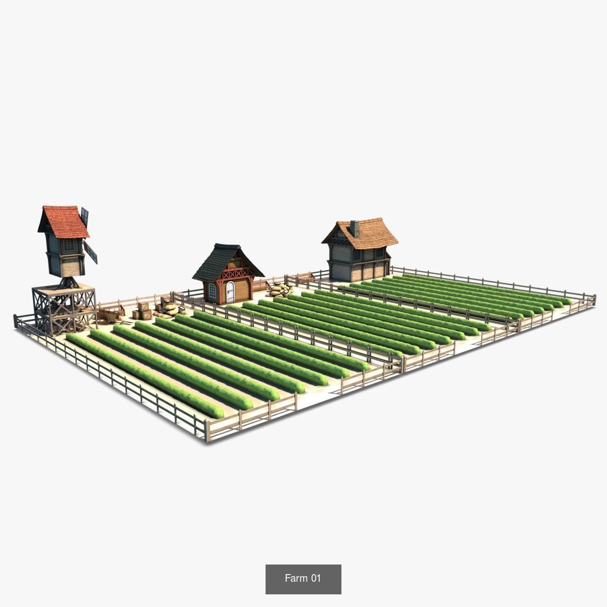 Cottage Set house 3D Model Collection_47