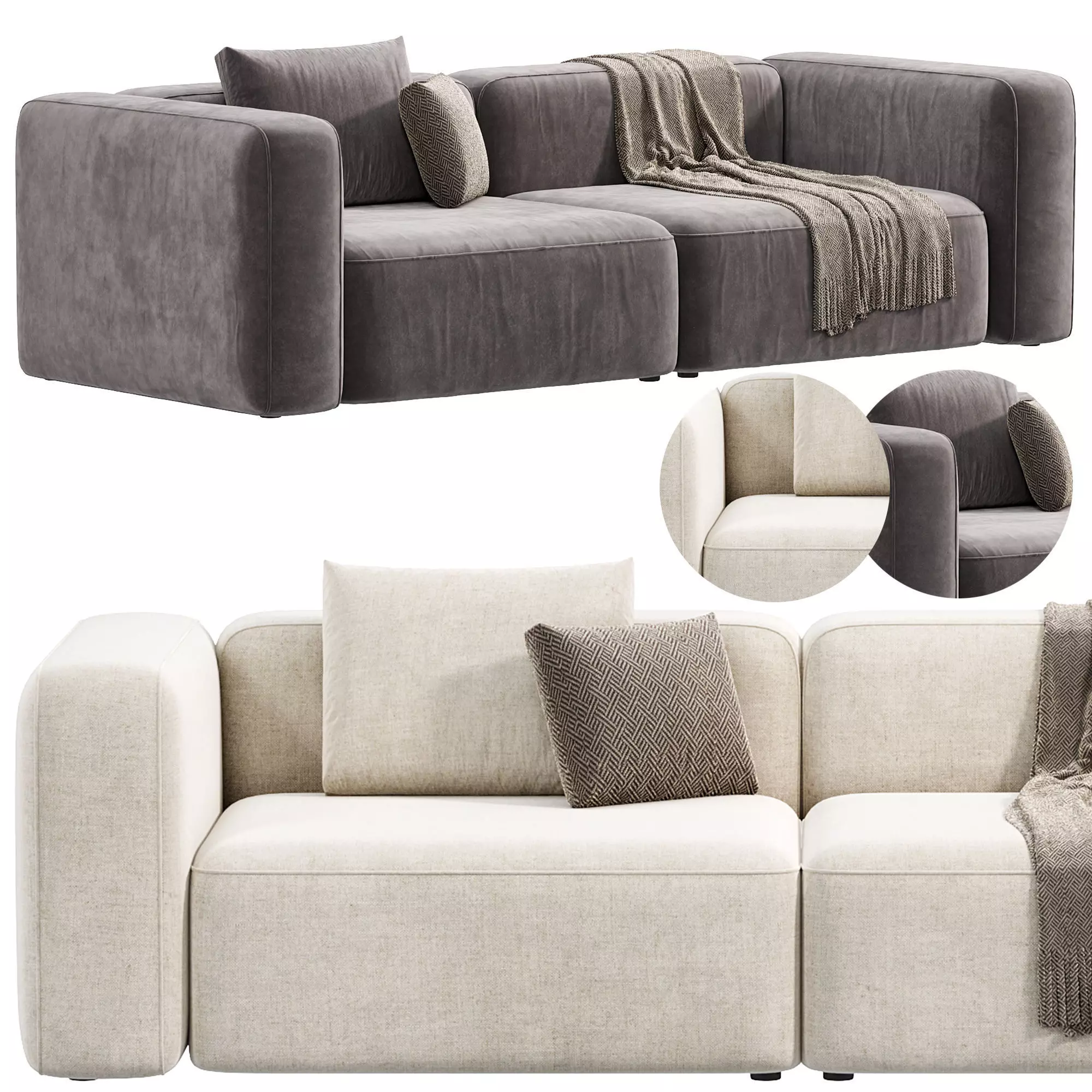 BASECAMP CHAISELOUNGE left Modular Sofa by makenordic 5 3D model