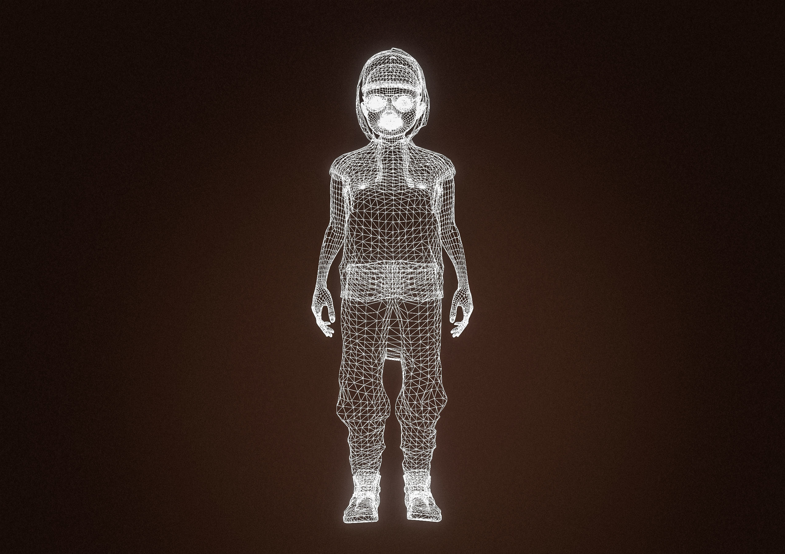 High Quality Cartoon African American Hip Hop DJ Guy Low-poly 3D model_16