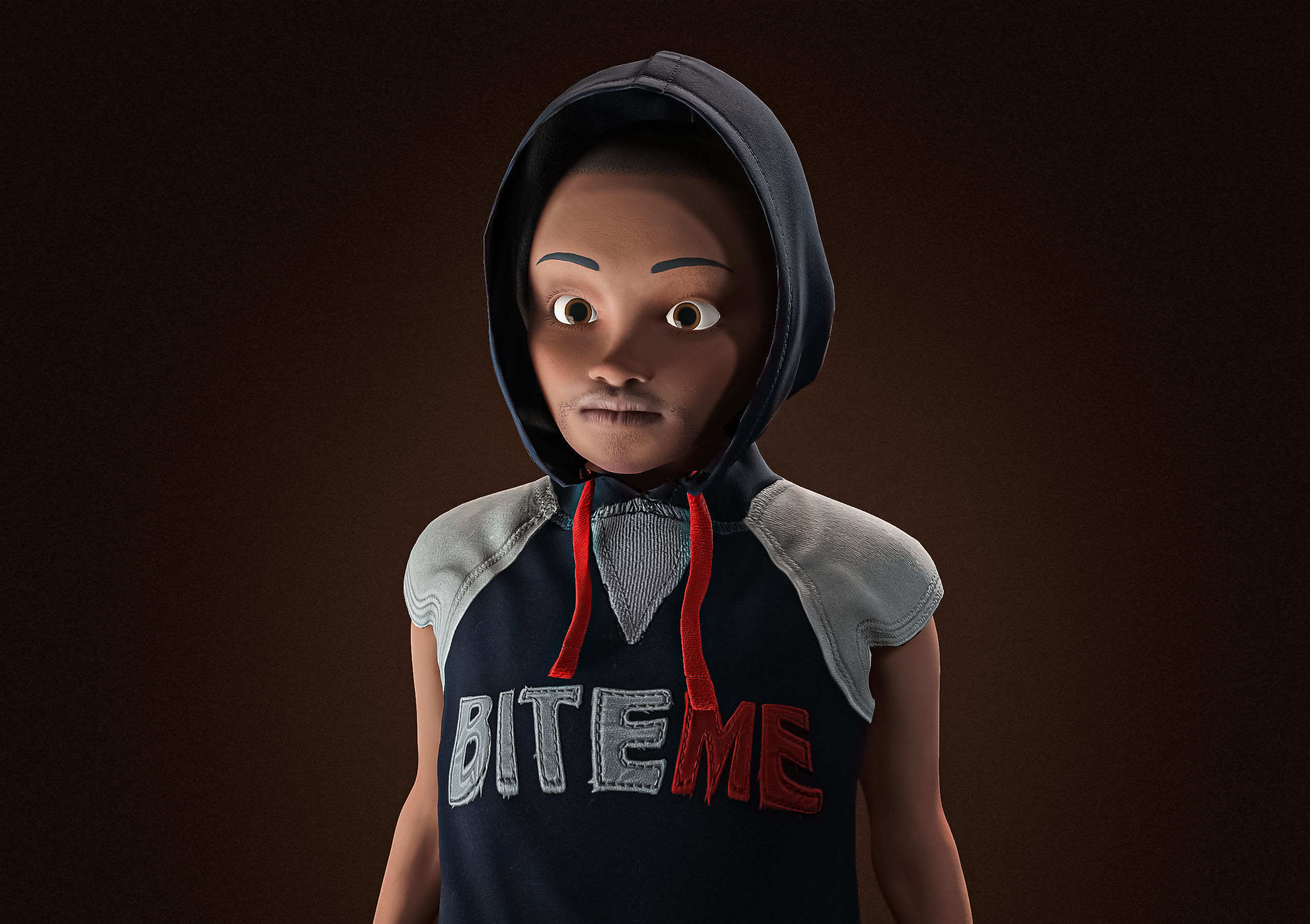 High Quality Cartoon African American Hip Hop DJ Guy Low-poly 3D model_14