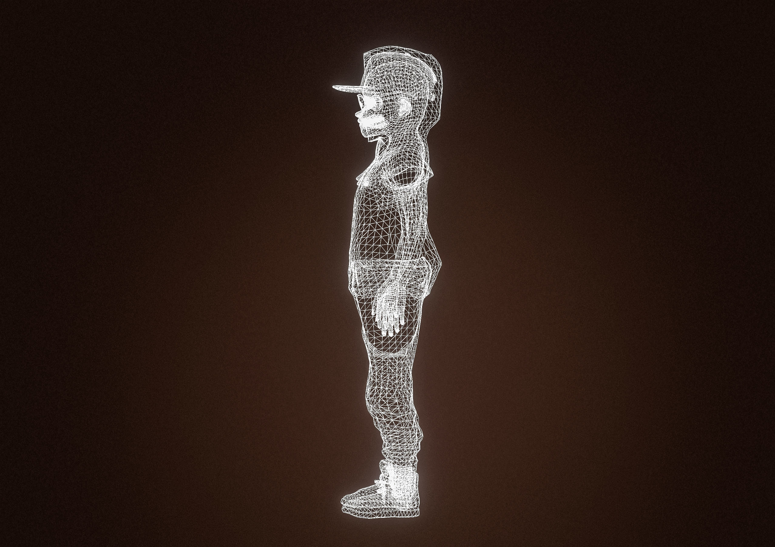 High Quality Cartoon African American Hip Hop DJ Guy Low-poly 3D model_18