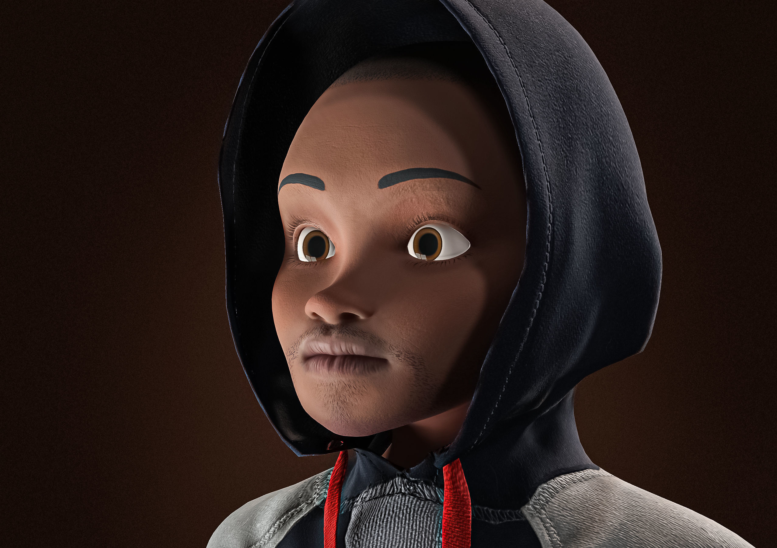 High Quality Cartoon African American Hip Hop DJ Guy Low-poly 3D model_15