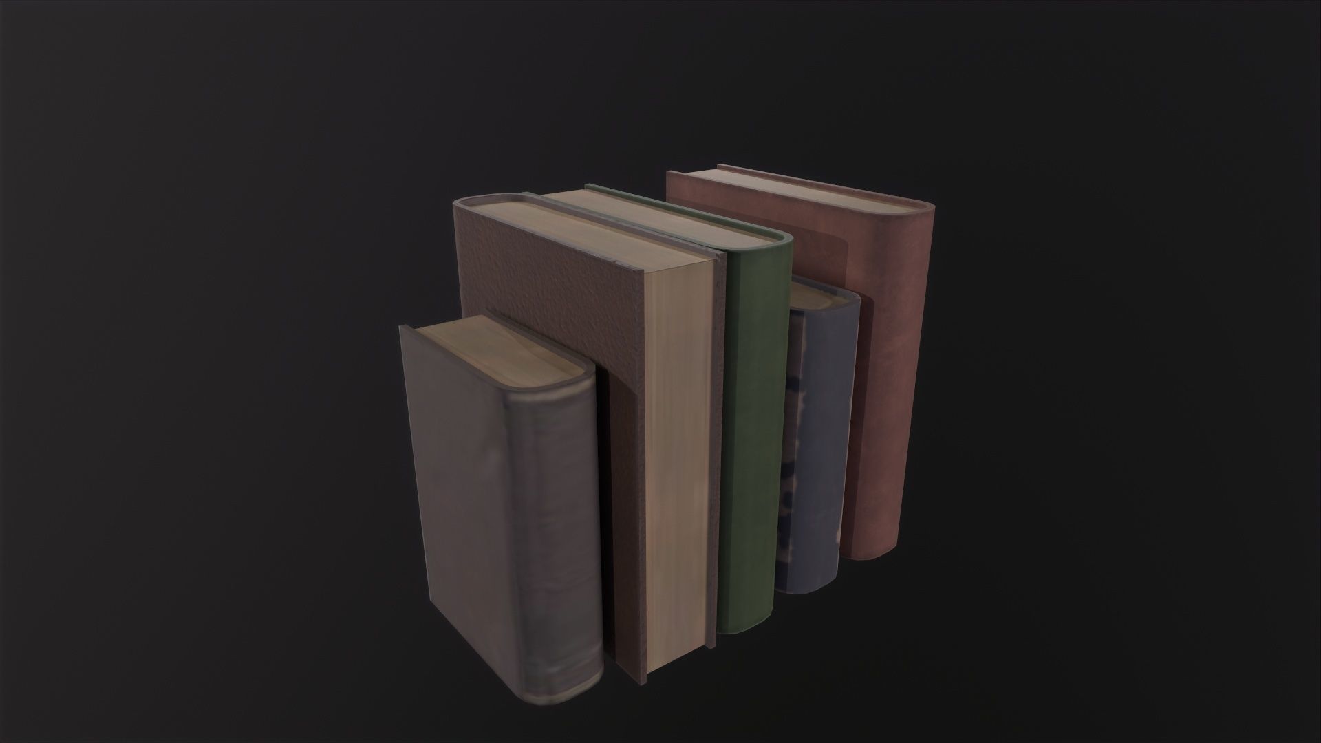 Old Books 3D Model Low-poly 3D model_2