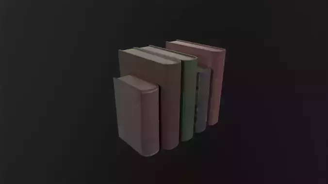 Old Books 3D Model Low-poly 3D model